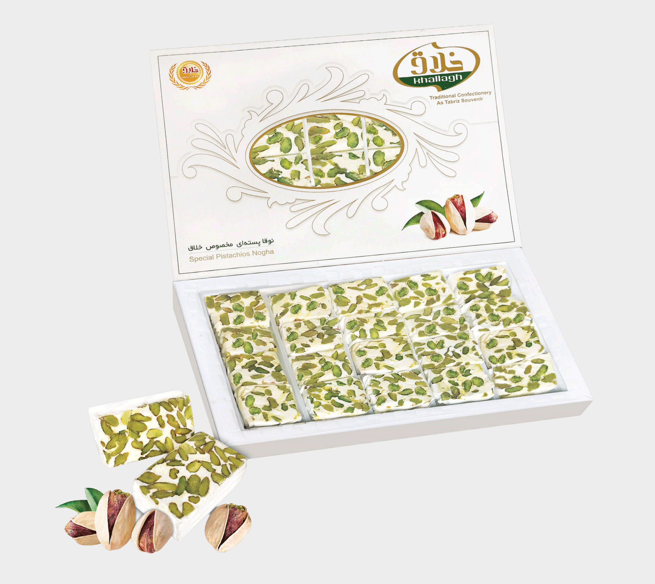 نوقا وانیلی پسته ای-جعبه 300 گرم