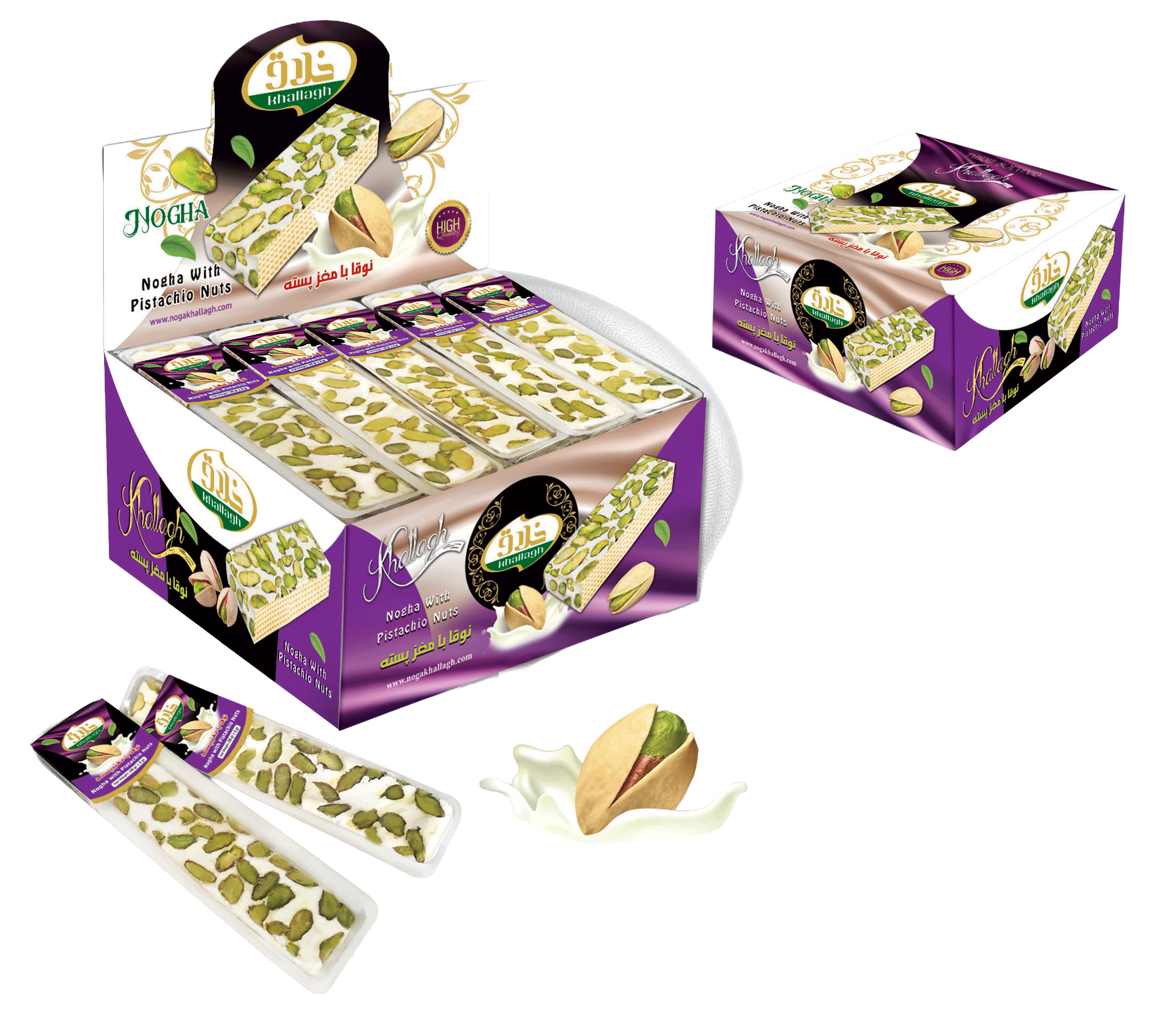 نوقا پسته ای 20%-سوپری 21 لقمه-33 گرمی