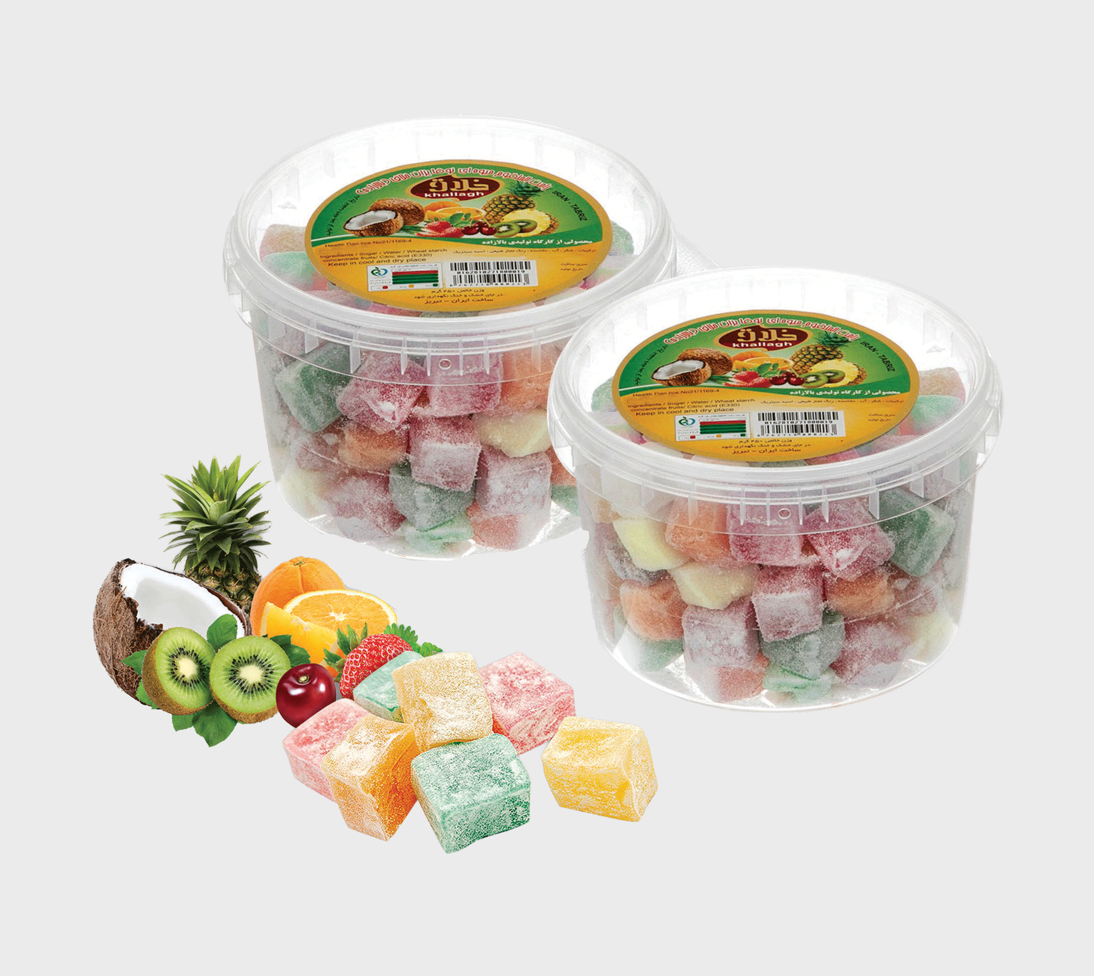 [09] راحت الحلقوم میوه ای-سطلی 200 گرم